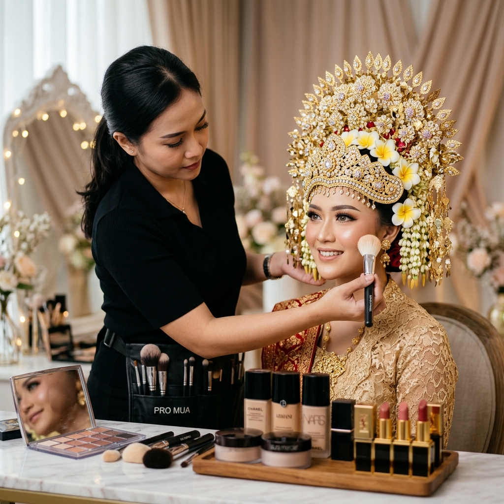 Proses makeup home service Noirelle Beauty Bar di Jakarta